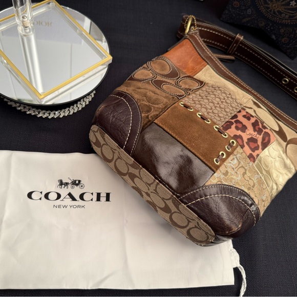 Coach Y2K Brown Patchwork Shoulder Bag 2008 w/dust bag - Picture 3 of 16